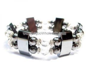 18cm Stone Beaded Hematite Stretch Bracelet